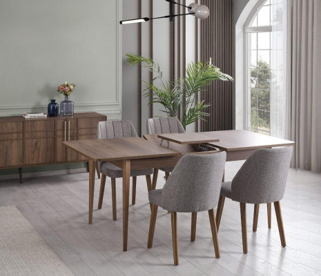 Set de salle à manger complet moderne Ensemble de salle à manger Table à manger Set de salle à manger 7 pièces Salle à manger Bois brun