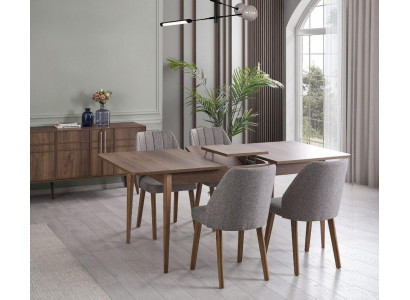 Set de salle à manger complet moderne Ensemble de salle à manger Table à manger Set de salle à manger 7 pièces Salle à manger Bois brun
