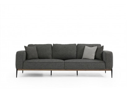 Canapé 3 places en tissu, design moderne, salon gris