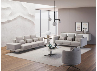 Ensemble de canapés Salon Suite moderne 2x Canapé trois places Mobilier rembourré Fauteuil