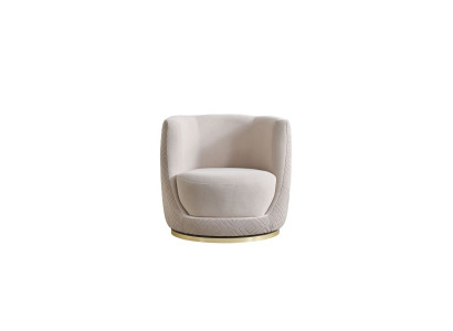 Fauteuil de salon beige Design Meubles rembourrés Chaise lounge élégante à un seul siège