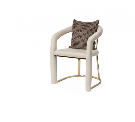 Chaise de designer beige Cadre en bois de luxe Chaises de salle à manger de designer en bois