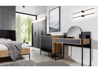 Coiffeuse avec miroir Table console noire Table Bois Miroir Chambre