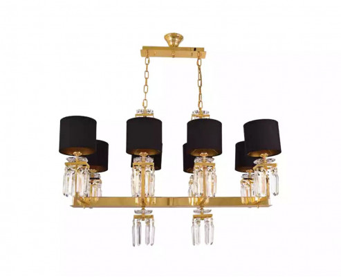 Plafonnier Lustre Or Lampe de plafond Lustre Cristal Noir