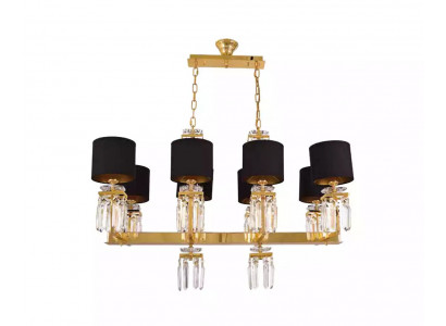 Plafonnier Lustre Or Lampe de plafond Lustre Cristal Noir