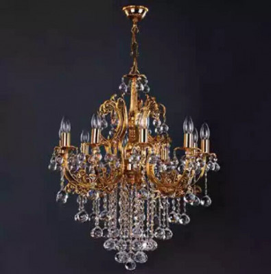 Lustre de luxe Lustre en cristal Lustre de plafond Lampe de plafond en or