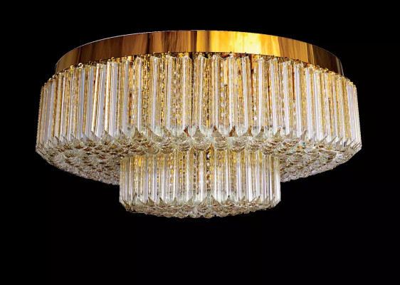 Lustre plafonnier de luxe lustre rond or lampes