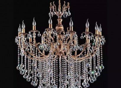 Lustre de plafond de luxe Lustre Lustre Lampe de plafond Lustre Or Cristal Lampe