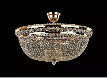 Lustres de luxe en cristal rond Luminaire de plafond Lustre de plafond Lustre doré