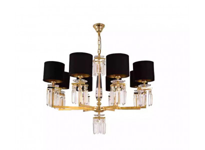 Lustre Lustre de plafond en or Lampe de plafond Lustre Cristal Noir
