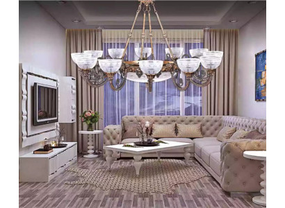 Suspension Lampe Lampe de plafond Lustre Verre Gris Art Luminaire