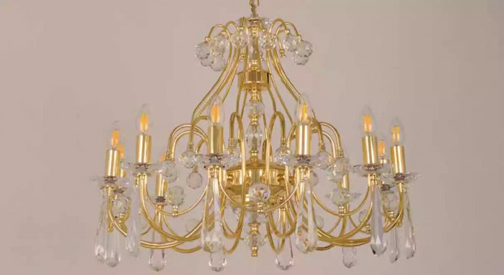 Lustre Lustre de plafond de luxe Lustre Plafonnier Lampes dorées d'art