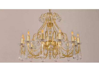 Lustre Lustre de plafond de luxe Lustre Plafonnier Lampes dorées d'art