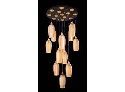Lustre Lustre de luxe Lampe de plafond Moderne Or Verre