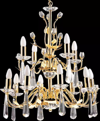 Lustre de luxe Lustre plafonnier Lumière de plafond en cristal Or