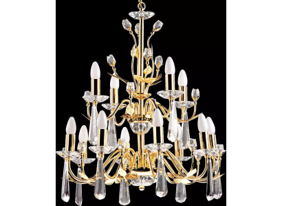 Lustre de luxe Lustre plafonnier Lumière de plafond en cristal Or