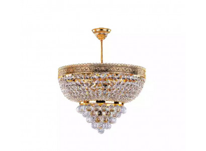 Lustre rond de luxe, plafonnier en cristal doré 50x60