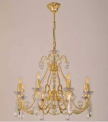 Lustre de plafond de luxe Lustre Lampe de plafond en cristal doré