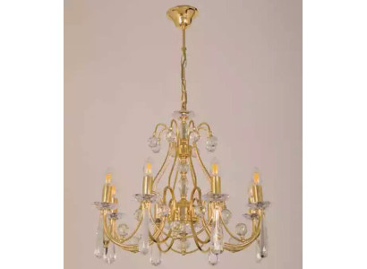 Lustre de plafond de luxe Lustre Lampe de plafond en cristal doré