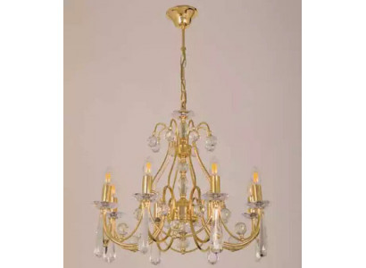 Lustre de plafond de luxe Lustre Lampe de plafond en cristal doré