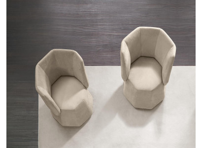 Fauteuil design de luxe une place moderne Lehn Textile 1 siège Mobilier une place Prianera