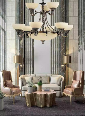 Lustre Lustre Plafonierre Grand Lustre Plafond Lampe Beige Lampe en verre