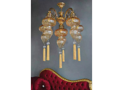 Lustre Lustre Lampe de plafond Lampes Verre Jaune Moderne