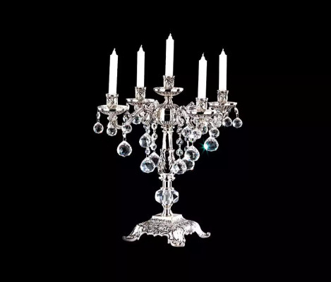 Bougeoir porte-bougie élégant en argent