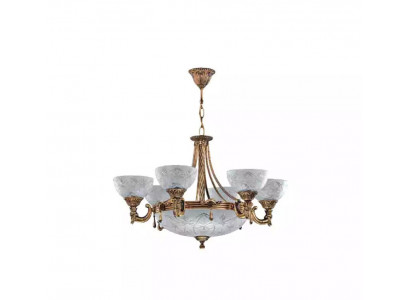 Lampe de plafond Lustre Plafonnier Lampe Suspension Verre Gris Or