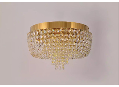 Lustre de plafond Luxe Lustre doré Plafonnier Lustre Cristal Art