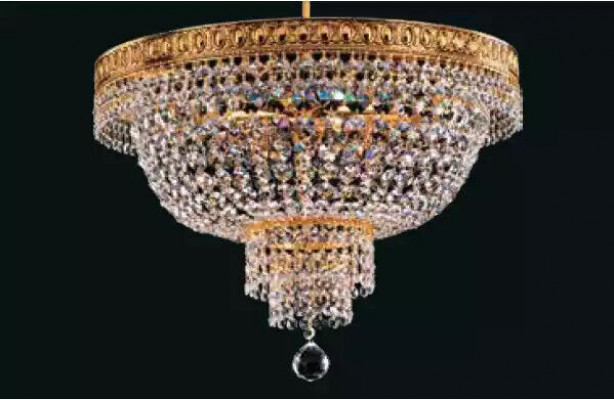 Lustre Plafonnier de Luxe Lustre en or Lampe de plafond en cristal Art