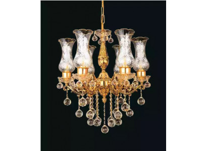 Plafonnier Lustre Lustre en Cristal Or