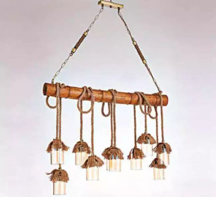 Plafonnier en bois moderne magnifique lustre suspendu Lustre en bambou lampe de plafond.
