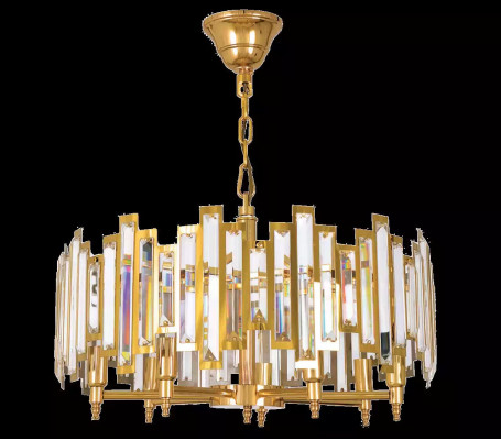 Lustre de plafond de luxe Lustre en cristal Lampe suspendue Lampes dorées