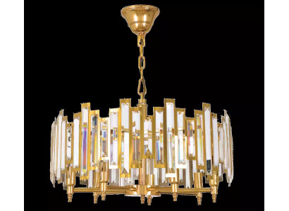 Lustre de plafond de luxe Lustre en cristal Lampe suspendue Lampes dorées
