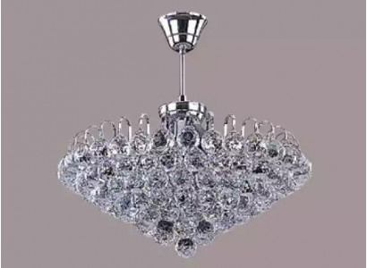 Lustre Lustre Lustre Lampe de plafond argentée Lustre en cristal