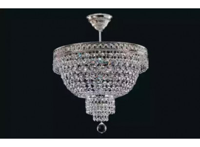 Lustre Lustre de plafond de luxe en argent Lustre Plafonnier en cristal