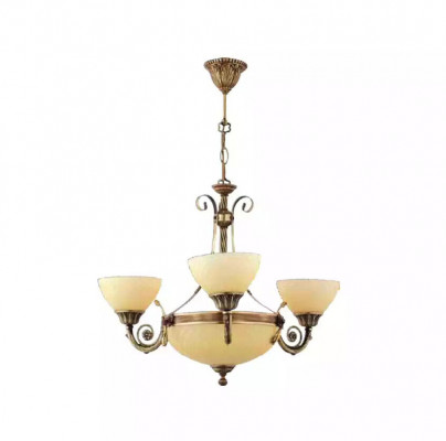 Plafonnier Lustre Lampe de plafond Lustre Lustre en verre Beige Art