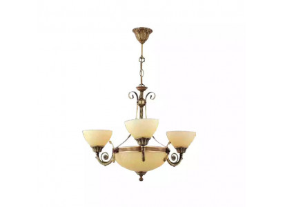 Plafonnier Lustre Lampe de plafond Lustre Lustre en verre Beige Art
