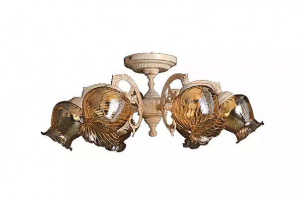 Plafonnier Lustre Lustre Lampes en verre beige Art