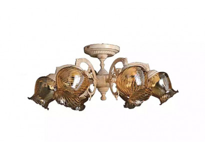 Plafonnier Lustre Lustre Lampes en verre beige Art
