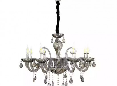 Chandelier Smoke Crystal dans le salon nouvelle maison de luxe chic