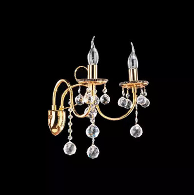 Chandelier suspendu en bougeoir, applique murale en cristal et or