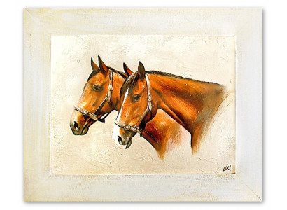 image d'huile tableaux d'huile peintures images image peinte à la main à l'huile avec cadre baroque cheval G03579