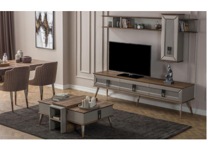 Ensemble de salon de designer Étagère TV basse en bois Tables basses Armoire TV neuf