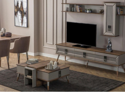 Ensemble de salon de designer Étagère TV basse en bois Tables basses Armoire TV neuf