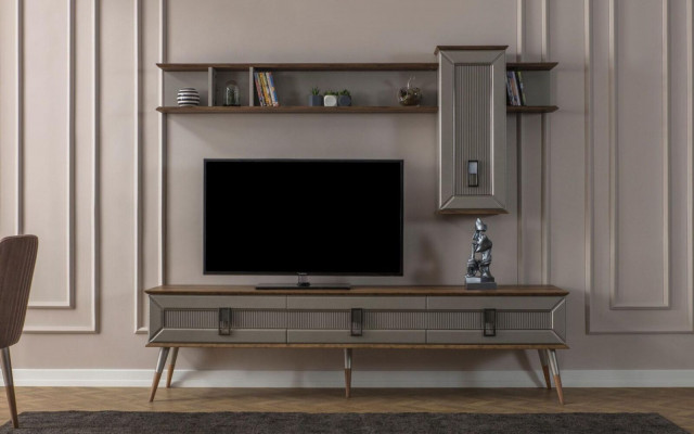 Ensemble de salon de designer Étagère TV basse en bois Tables basses Armoire TV neuf