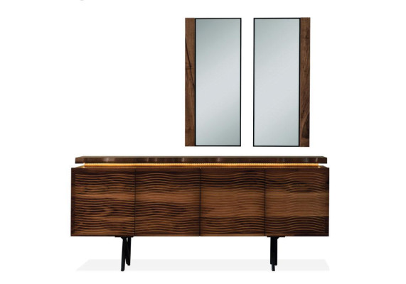 Designer Marron Bois Commode Buffet de luxe Salle à manger Armoire en bois