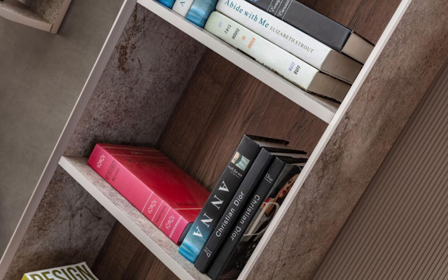 Étagère sur pied de designer moderne Beige Étagères de bureau Bibliothèque