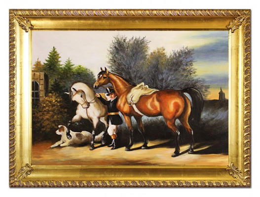 Image à l'huile, peintures à l'huile, tableaux, images, peinture à la main à l'huile avec cadre, art baroque 96522
